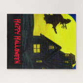 ハロウィーン飛んでいる魔女ナプキン ジグソーパズル (横)