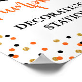 ハロウィーン飾カボチャの駅標識 ポスター (角)