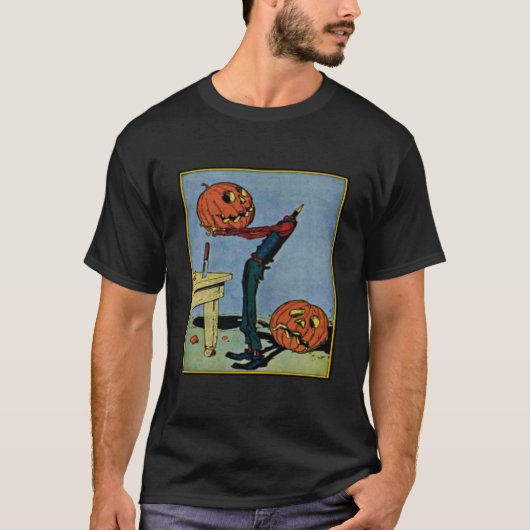 ハロウィーン首なし男のメンズTシャツ Tシャツ (正面)