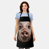 ハロウィーン驚きの豚顔ミームビッグトロールホッグパイ エプロン (着用した状態)