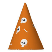 ハロウィーン骨格おもしろいシームレスパターン パーティーハット (右)