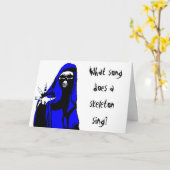 ハロウィーン骨格のジョークカード カード (黄色い花)