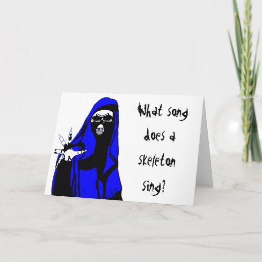ハロウィーン骨格のジョークカード カード (正面)