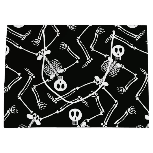 ハロウィーン骨格の大抱き枕 ラージペーパーバッグ (正面)