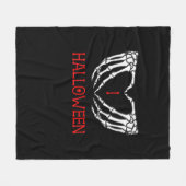 ハロウィーン骨格の手を形成するハートゴシック フリースブランケット (正面(横))