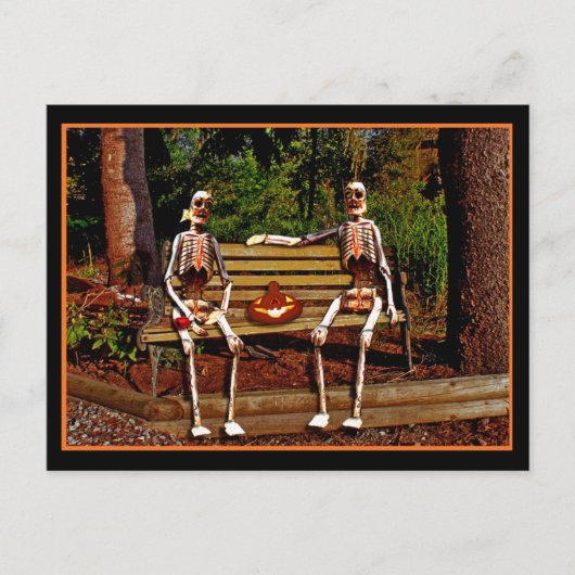 ハロウィーン骨格はがき ポストカード (正面)