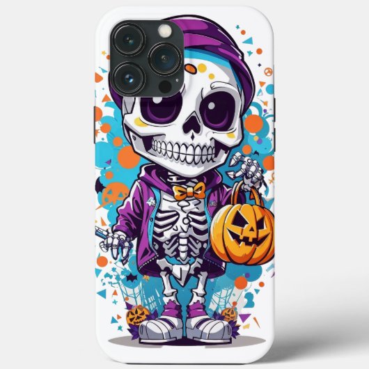 ハロウィーン骨格イラストレーション Case-Mate iPhoneケース (裏面)