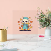 ハロウィーン骨格ナースクラシック付きコーヒーT-Shi アクリルサイン (ウェディング)