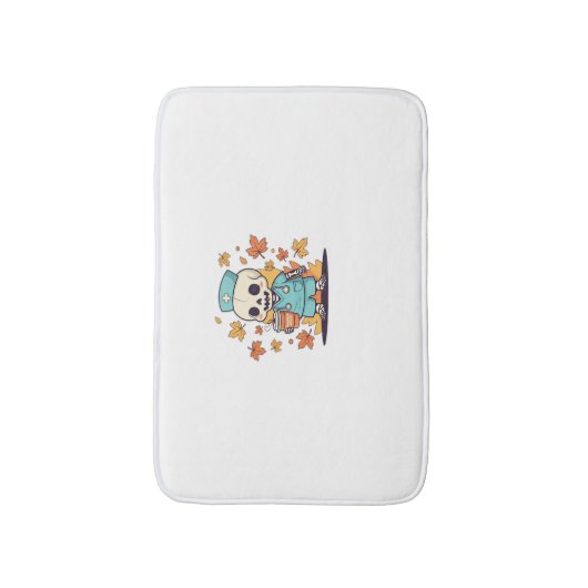 ハロウィーン骨格ナースクラシック付きコーヒーT-Shi バスマット (正面縦)