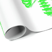 ハロウィーン骨格リブケージ酸グリーン ラッピングペーパー (ロールコーナー)