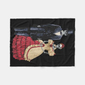 ハロウィーン骨格リンカーン大統領 フリースブランケット (正面(横))