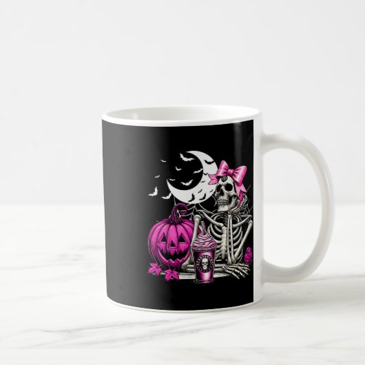 ハロウィーン骨格飲用コーヒーピンクコケットB コーヒーマグカップ (右)