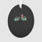 ハロウィーン骨組み手ハートクラシック オーナメント (正面)