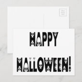 ハロウィーン骸骨テキスト ポストカード (正面/裏面)