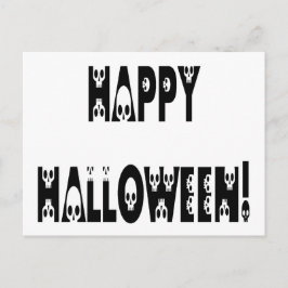 ハロウィーン骸骨テキスト ポストカード