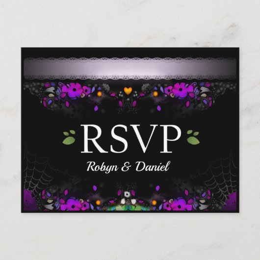 ハロウィーン魅惑マッチングRSVPポストカード インビテーションポストカード (正面)