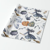 ハロウィーン魔女および幽霊包装紙 ラッピングペーパー (アンロールド)