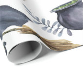 ハロウィーン魔女および幽霊包装紙 ラッピングペーパー (ロールコーナー)