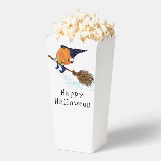 ハロウィーン魔女かぼちゃポップコーンの箱 フェイバーボックス (はじけた状態)