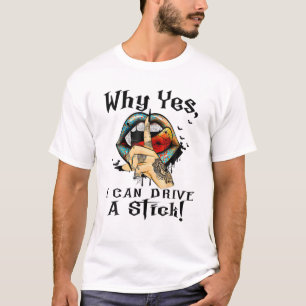 ハロウィーン魔女かわいいリップなぜYes私はStiを駆動することができる Tシャツ