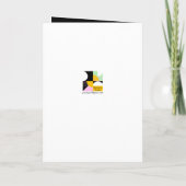 ハロウィーン魔女こうもりスパイダー怖いオレンジの折り畳みおもしろい カード (裏面)