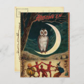 ハロウィーン魔女と悪魔招待状葉書 インビテーションポストカード (正面/裏面)