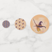 ハロウィーン魔女の帽子と箒 コンフェッティ (裏面)