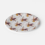 ハロウィーン魔女の帽子と箒 ペーパープレート (アングル)