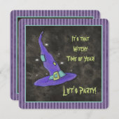 ハロウィーン魔女の年の魔力の時間だ 招待状 (正面/裏面)