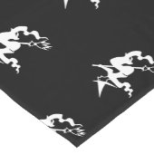 ハロウィーン魔女の白黒パターン ショートテーブルランナー (コーナー)