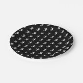 ハロウィーン魔女の白黒パターン ペーパープレート (アングル)