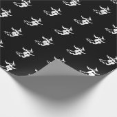 ハロウィーン魔女の白黒パターン ラッピングペーパー (角)