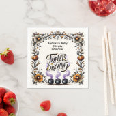 ハロウィーン魔女の赤ちゃんシャワー – 三つ子が醸造 スタンダードカクテルナプキン (インサイチュ)