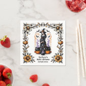 ハロウィーン魔女の赤ちゃんシャワー – 三つ子が醸造 スタンダードカクテルナプキン (インサイチュ)