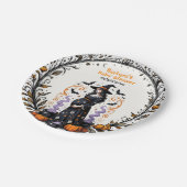 ハロウィーン魔女の赤ちゃんシャワー – 三つ子が醸造 ペーパープレート (アングル)