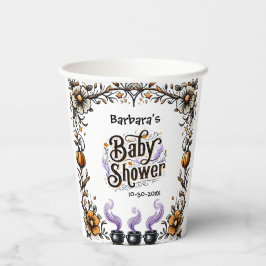 ハロウィーン魔女の赤ちゃんシャワー – 三つ子が醸造 紙コップ