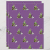 ハロウィーン魔女の醸造紫のスクラップブック紙 (正面/裏面)