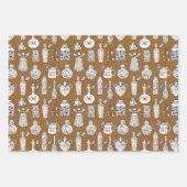 ハロウィーン魔女の醸造,ポーション,猫,かぼちゃのこうもり ラッピングペーパーシート (正面3)