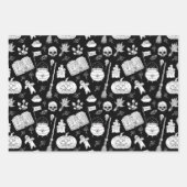 ハロウィーン魔女の醸造,ポーション,猫,かぼちゃのこうもり ラッピングペーパーシート (正面)