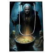 ハロウィーン魔女の釜とスープ ミディアムペーパーバッグ (裏面)