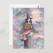 ハロウィーン魔女はがき ポストカード (正面/裏面)