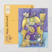 ハロウィーン魔女はがき ポストカード (正面/裏面)