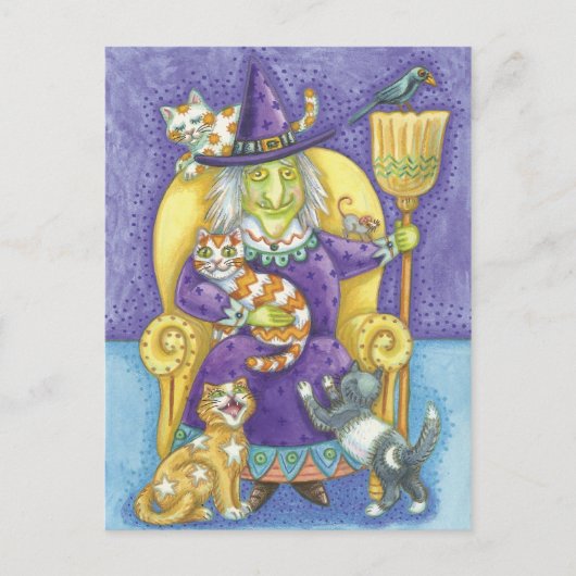 ハロウィーン魔女はがき ポストカード (正面)