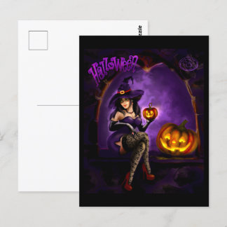 ハロウィーン魔女はがき ポストカード