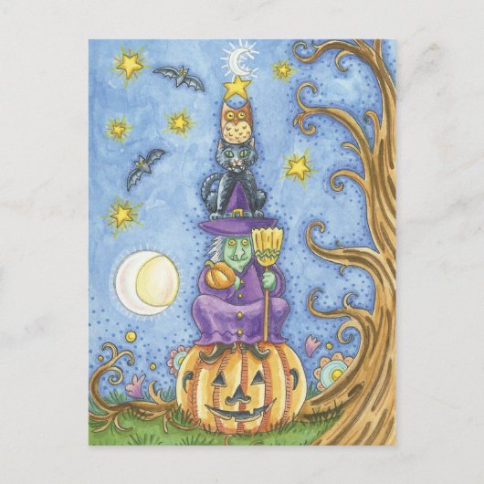 ハロウィーン魔女はがき ポストカード (正面)