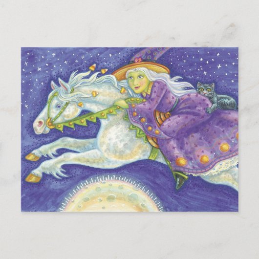 ハロウィーン魔女はがき ポストカード (正面)