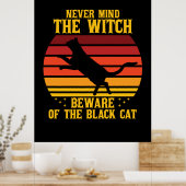 ハロウィーン魔女は気にしないで猫に用心 ポスター (キッチン)