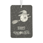 ハロウィーン魔女ほうき、怖い眼球、クモの巣 カーエアーフレッシュナー (裏面)