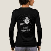 ハロウィーン魔女ほうき、怖い眼球、クモの巣 トライブレンドTシャツ (背面)
