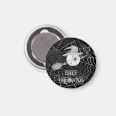 ハロウィーン魔女ほうき、怖い眼球、クモの巣 マグネット (正面/裏面)
